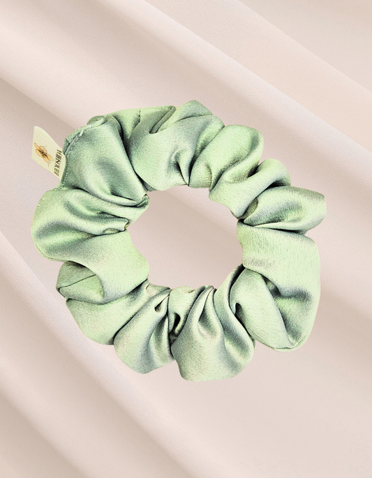 Menta Mini - Scrunchie de Cetim Verde Menta
