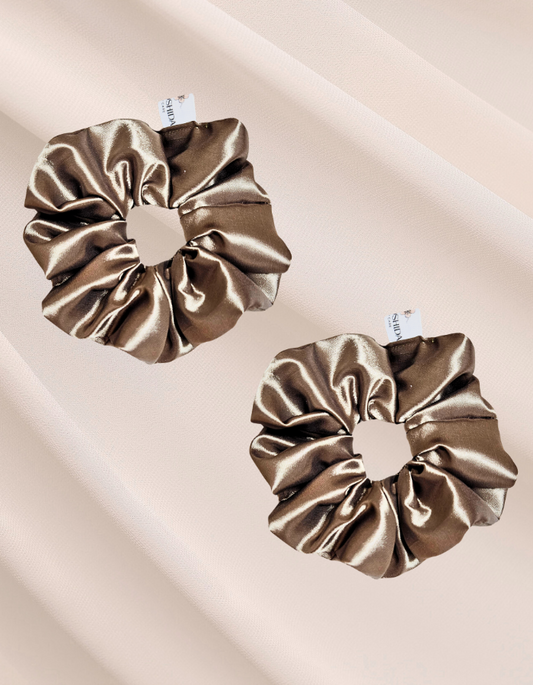 Kit Scrunchie de Cetim Verde Oliva - Oliva