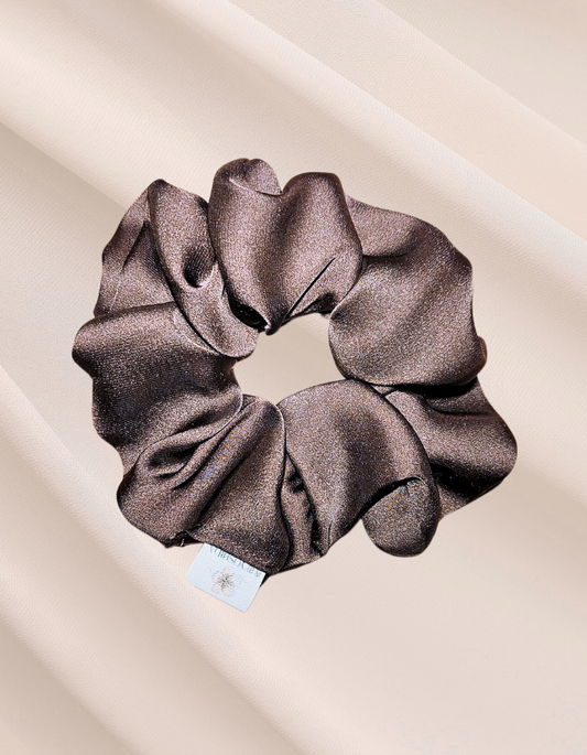 Cacau - Scrunchie de Seda Marrom