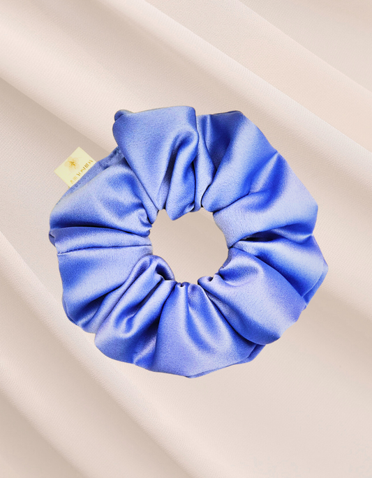 Lazúli - Scrunchie de Cetim Azul Royal
