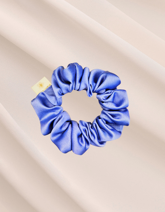 Lazúli Mini - Scrunchie de Cetim Azul Royal