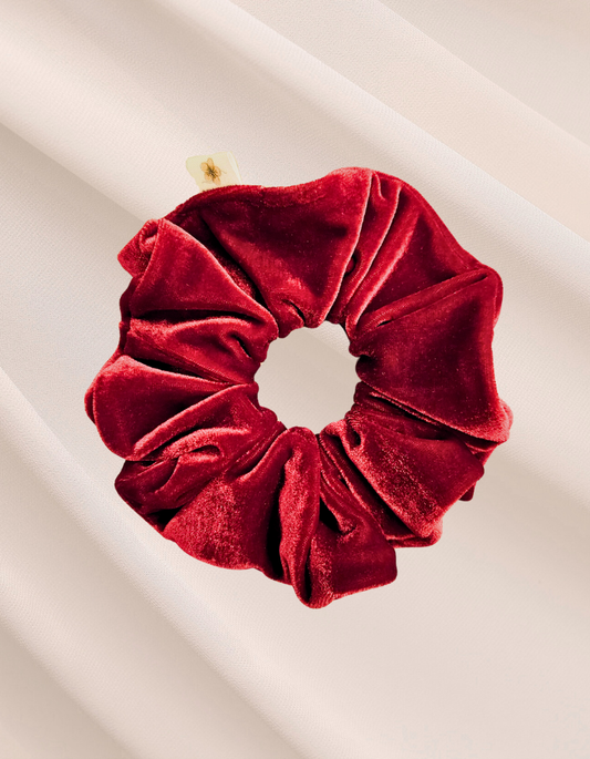 Ruby Velvet - Scrunchie de Veludo Coreano Vermelho