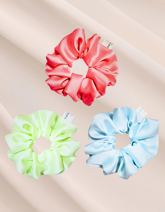 Kit Scrunchie de Seda Colorido