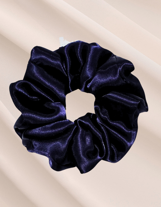 Scrunchie de Seda Azul Marinho - Céu Noturno