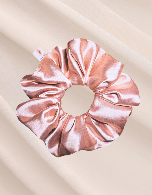 Rosé Blush - Scrunchie de Cetim Rose