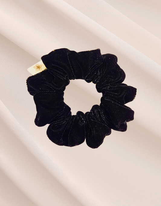 Nuit Mini - Scrunchie de Veludo Alemão Preto