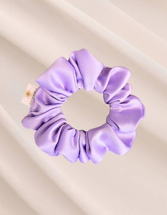 Amethyst Mini - Scrunchie de Cetim Lilás Intenso