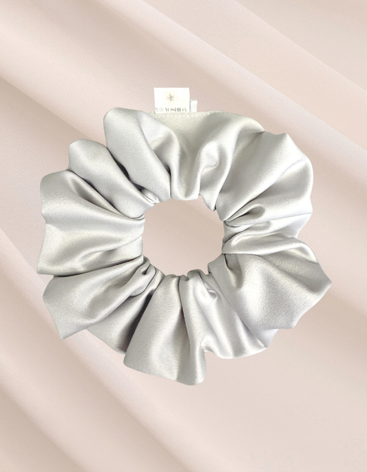 Alba - Scrunchie de Cetim Off-white